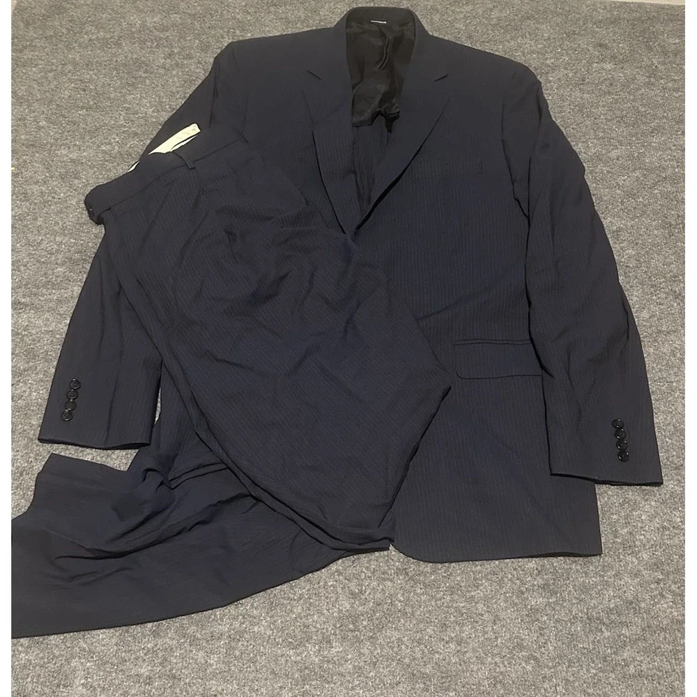 Brooks Brothers Brookscool 2 Piece Suit 46 Blazer 40x32 Slacks Navy Pinstripe